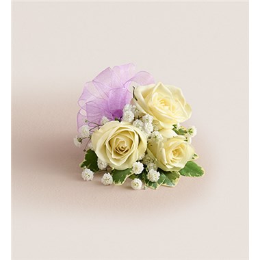 White Spray Corsagelight Pink Bow